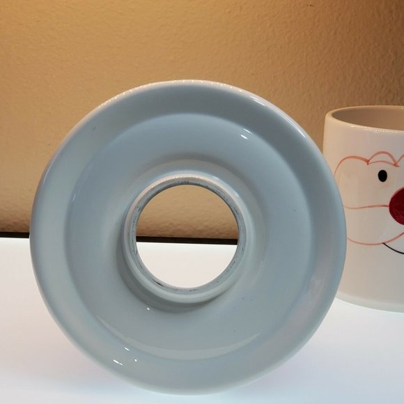 Ceramic Santa Jar Candle Lamp 2 sided holder & shade 2pc Christmas decor 10"t - Picture 11 of 11